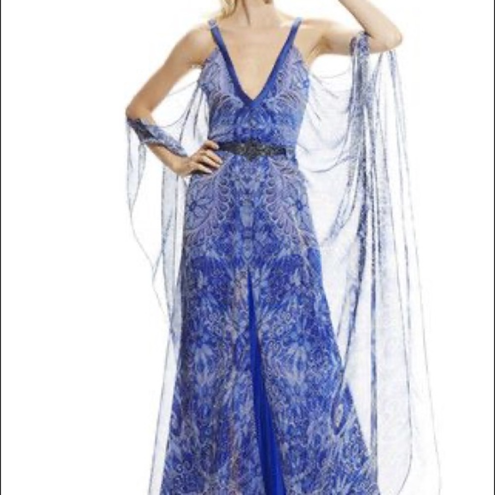 Blue pattern gown